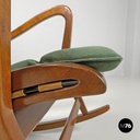 Italian mid-century modern green rocking chair 572 Studio Tecnico Cassina, 1950s