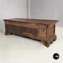 Italian antique rectangular chest with folding top in poplar wood, 1600s