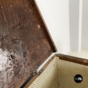 Italian antique rectangular chest with folding top in poplar wood, 1600s