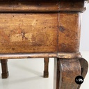 Italian antique desk with drawers in walnut wood, mid 1800s
