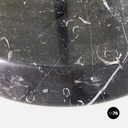 Italian modern black metal glass marble round coffee tables by Cattelan, 1980s