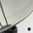 Italian modern black metal glass marble round coffee tables by Cattelan, 1980s