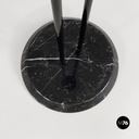 Italian modern black metal glass marble round coffee tables by Cattelan, 1980s