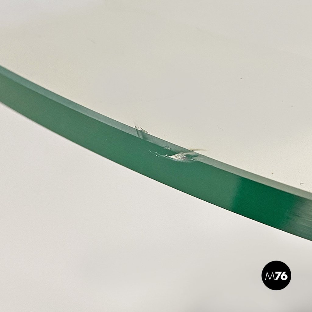 Italian modern black metal glass marble round coffee tables by Cattelan, 1980s