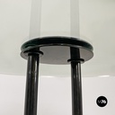 Italian modern black metal glass marble round coffee tables by Cattelan, 1980s