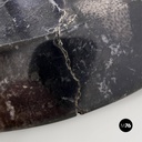 Italian modern black metal glass marble round coffee tables by Cattelan, 1980s