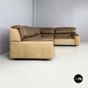 Italian modern brown leather sofa Bogo Carlo Bartoli Rossi for Albizzate, 1970s