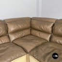 Italian modern brown leather sofa Bogo Carlo Bartoli Rossi for Albizzate, 1970s