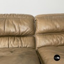 Italian modern brown leather sofa Bogo Carlo Bartoli Rossi for Albizzate, 1970s