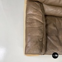 Italian modern brown leather sofa Bogo Carlo Bartoli Rossi for Albizzate, 1970s