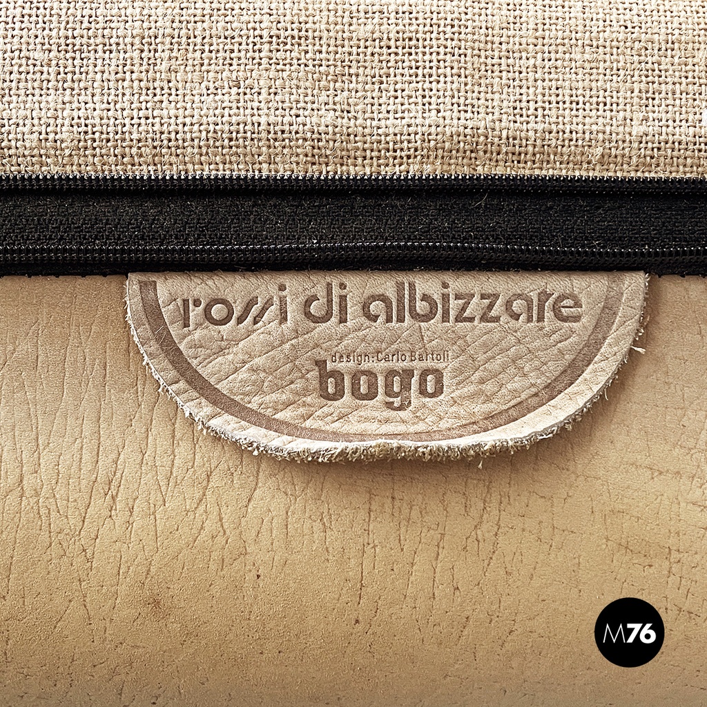 Italian modern brown leather sofa Bogo Carlo Bartoli Rossi for Albizzate, 1970s