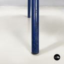 Italian modern Chair in wood and blue metal, 1970s
