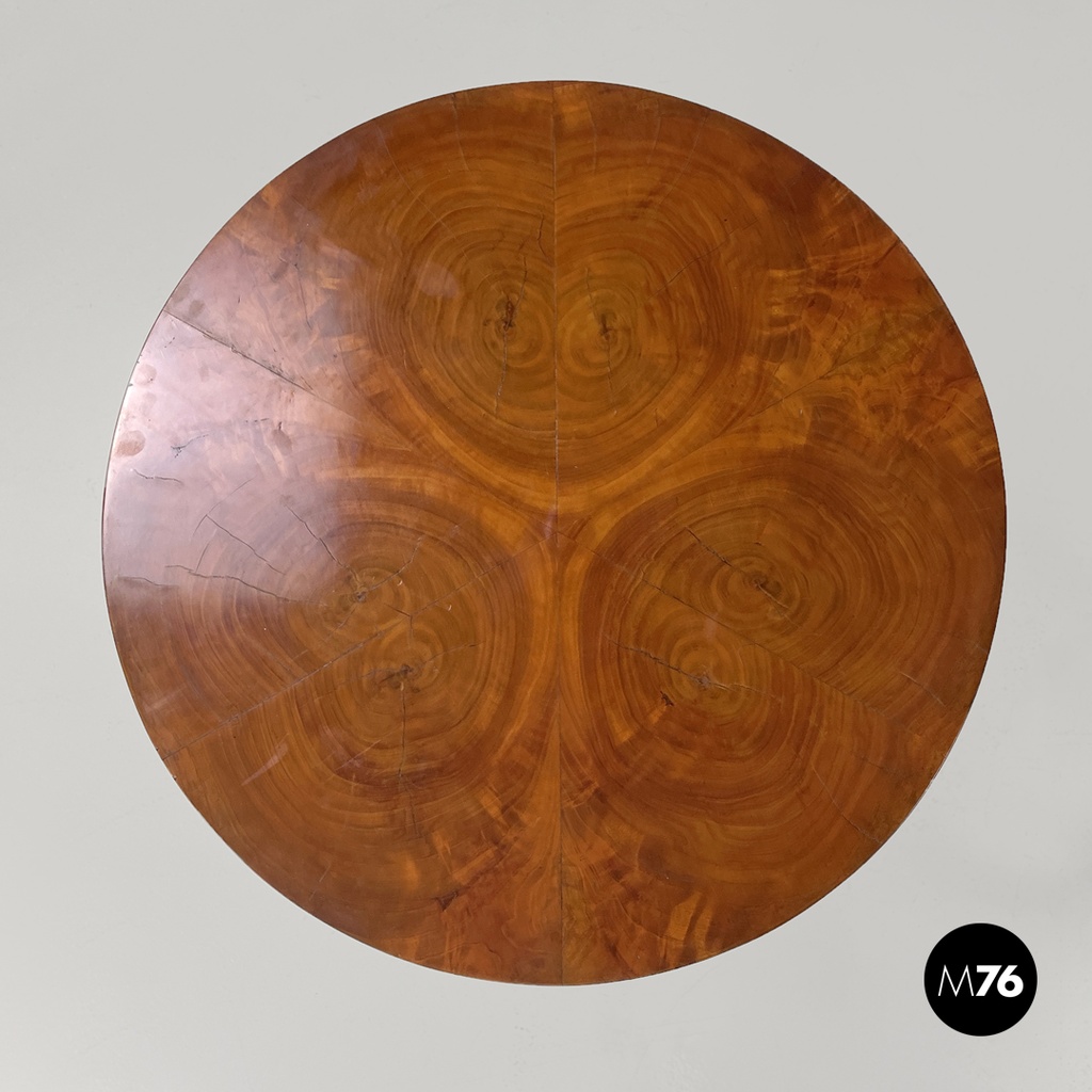 Italian Biedermeier style wooden round pedestals or columns, early 1800s