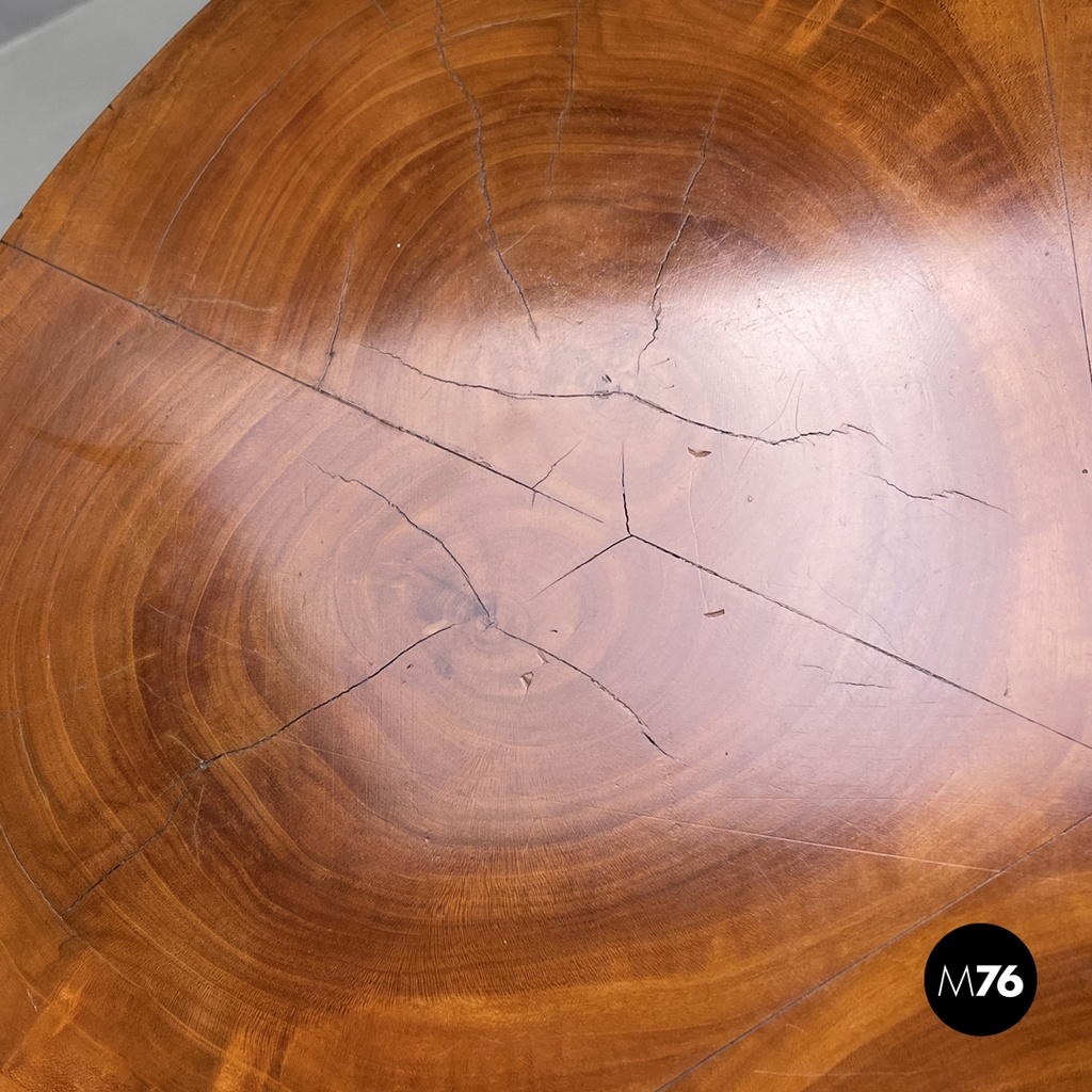 Italian Biedermeier style wooden round pedestals or columns, early 1800s