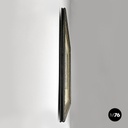 English antique etching print with black wood and golden metal frame, 1863