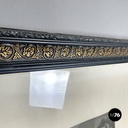 English antique etching print with black wood and golden metal frame, 1863