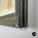 English antique etching print with black wood and golden metal frame, 1863