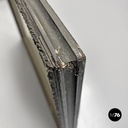 English antique etching print with black wood and golden metal frame, 1863