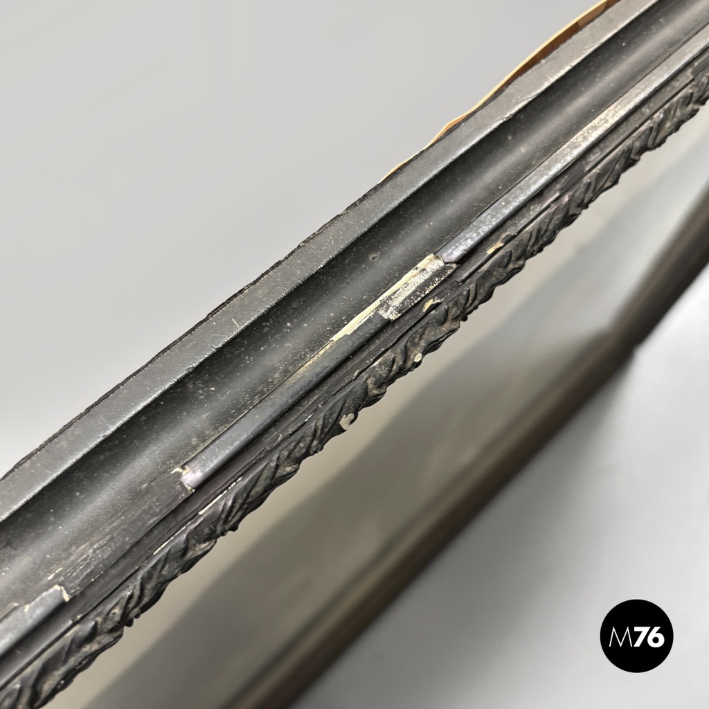 English antique etching print with black wood and golden metal frame, 1863