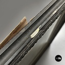 English antique etching print with black wood and golden metal frame, 1863