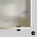 Italian post-modern white wood chest of drawers with black plastic handles 1980s