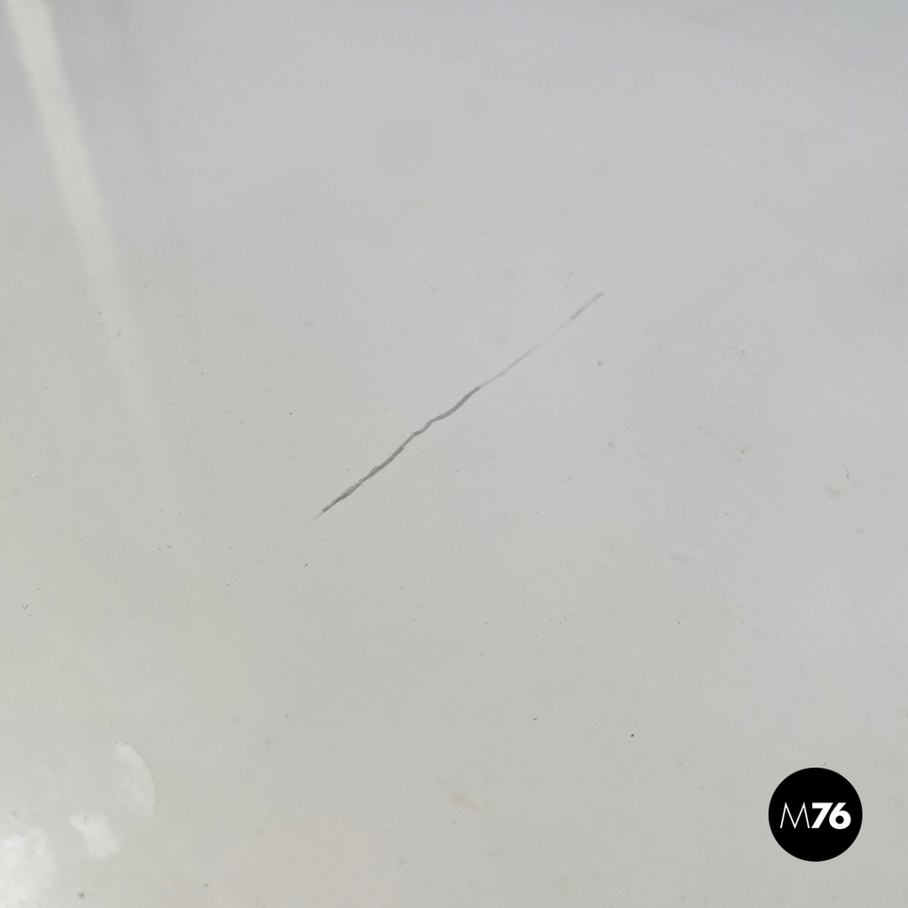 Italian post-modern white wood chest of drawers with black plastic handles 1980s