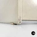 Italian post-modern white wood chest of drawers with black plastic handles 1980s