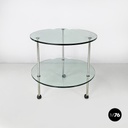 Italian modern cart T6 transparent glass tops Luigi Caccia Domini Azucena, 1970s