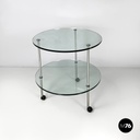 Italian modern cart T6 transparent glass tops Luigi Caccia Domini Azucena, 1970s