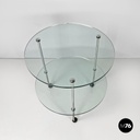 Italian modern cart T6 transparent glass tops Luigi Caccia Domini Azucena, 1970s