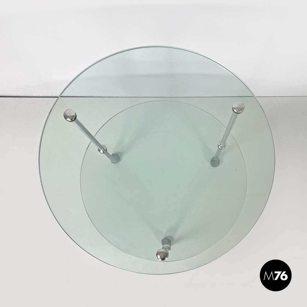 Italian modern cart T6 transparent glass tops Luigi Caccia Domini Azucena, 1970s