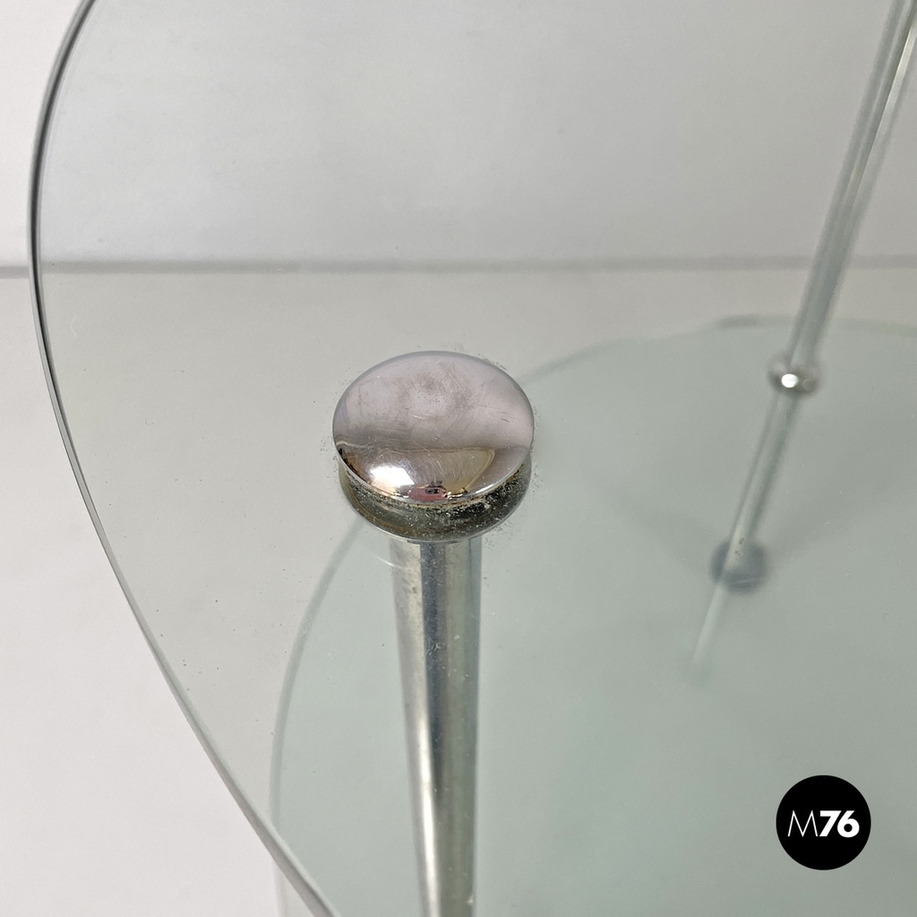 Italian modern cart T6 transparent glass tops Luigi Caccia Domini Azucena, 1970s