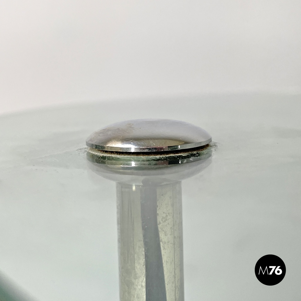 Italian modern cart T6 transparent glass tops Luigi Caccia Domini Azucena, 1970s