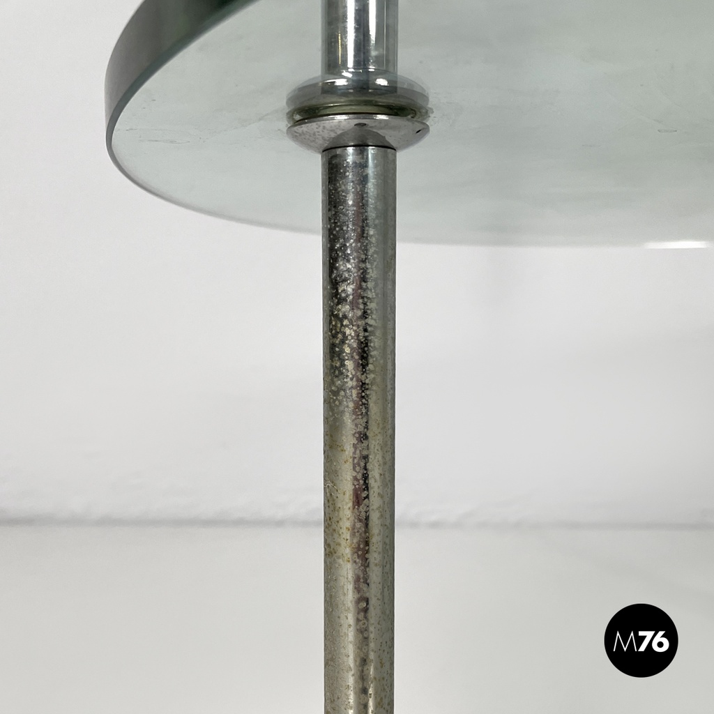 Italian modern cart T6 transparent glass tops Luigi Caccia Domini Azucena, 1970s