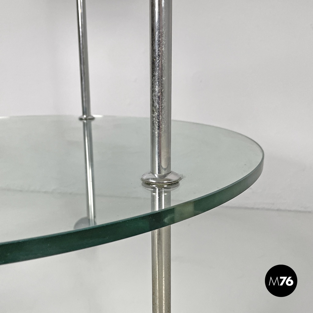 Italian modern cart T6 transparent glass tops Luigi Caccia Domini Azucena, 1970s