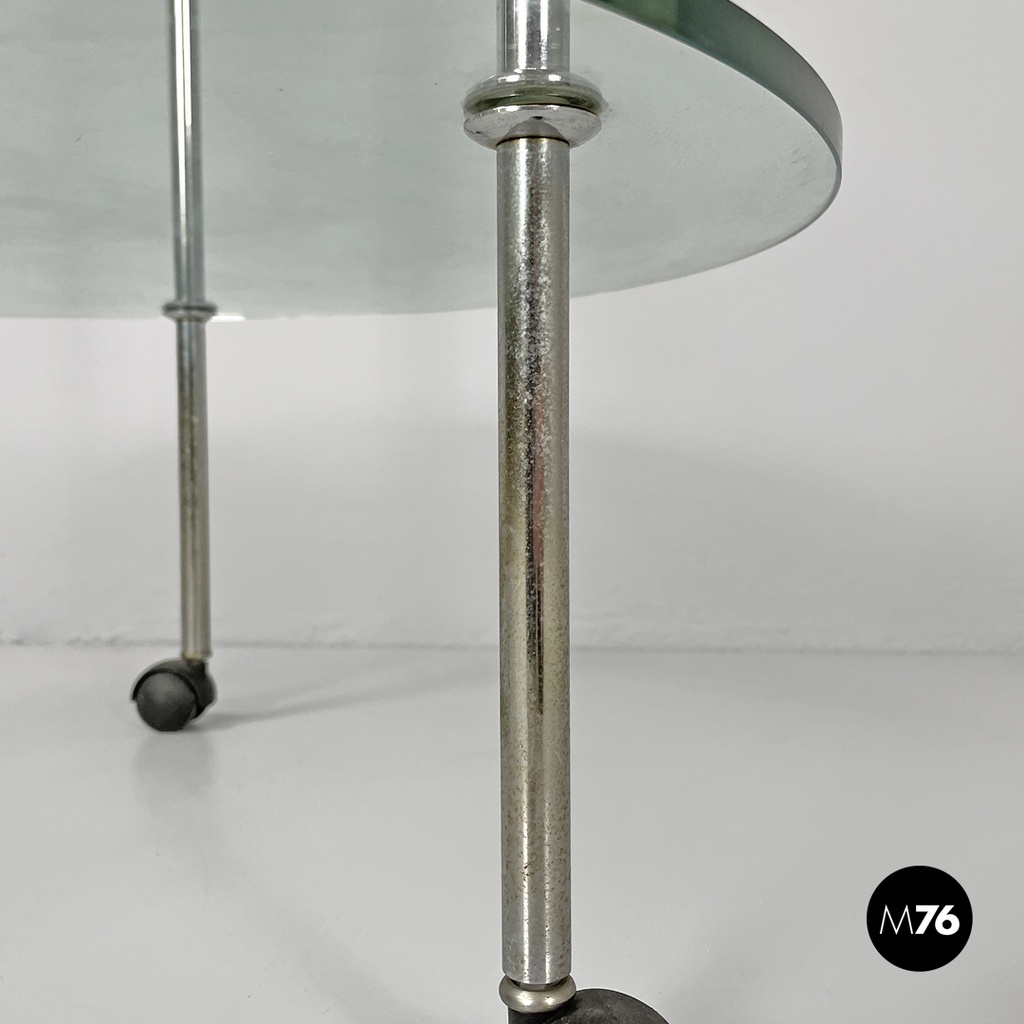 Italian modern cart T6 transparent glass tops Luigi Caccia Domini Azucena, 1970s