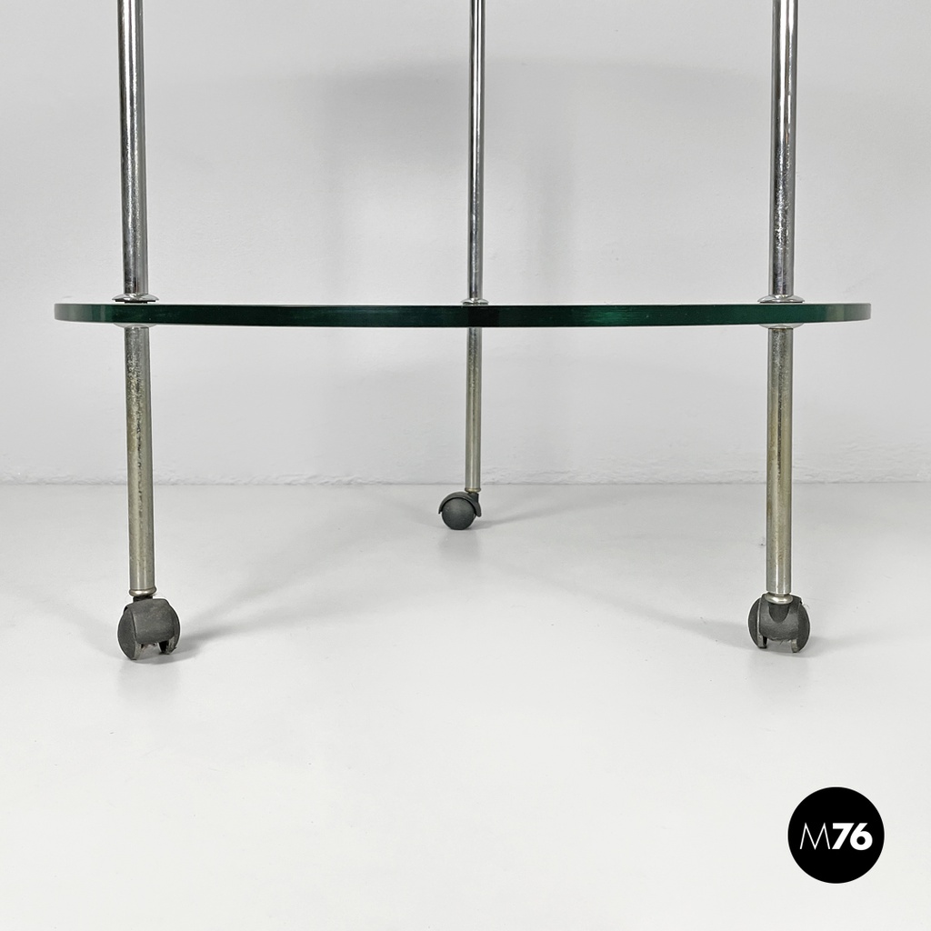 Italian modern cart T6 transparent glass tops Luigi Caccia Domini Azucena, 1970s