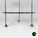 Italian modern cart T6 transparent glass tops Luigi Caccia Domini Azucena, 1970s