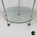 Italian modern cart T6 transparent glass tops Luigi Caccia Domini Azucena, 1970s