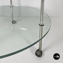 Italian modern cart T6 transparent glass tops Luigi Caccia Domini Azucena, 1970s