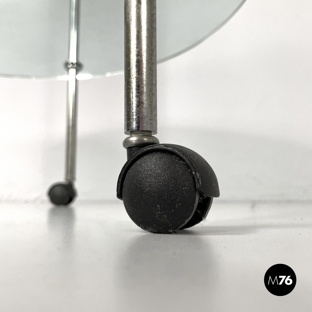 Italian modern cart T6 transparent glass tops Luigi Caccia Domini Azucena, 1970s