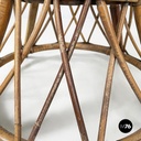 Italian mid-century modern Round coffee table in rattan, 1960s