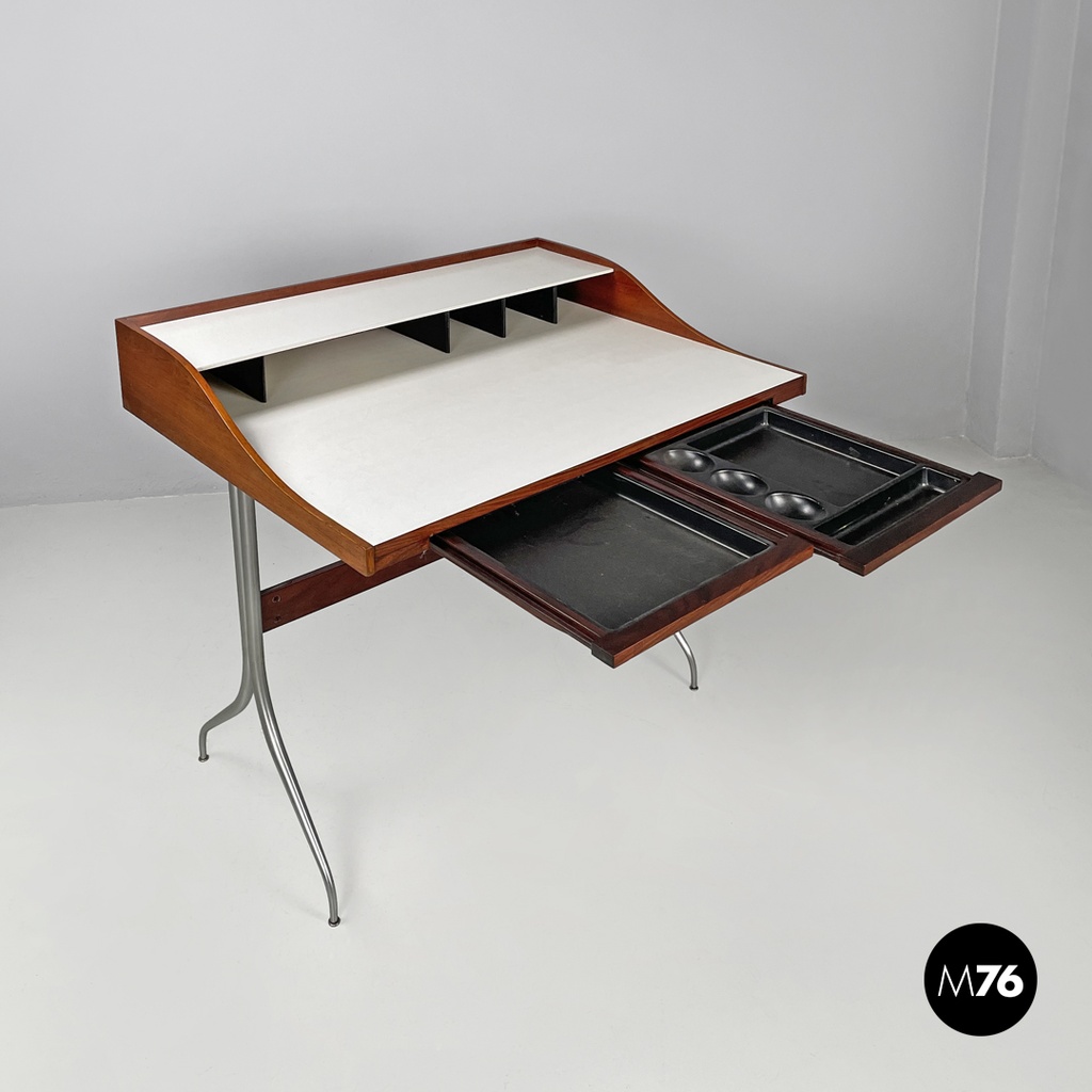American mid-century modern wood laminate desk George Nelson Herman Miller 1960s