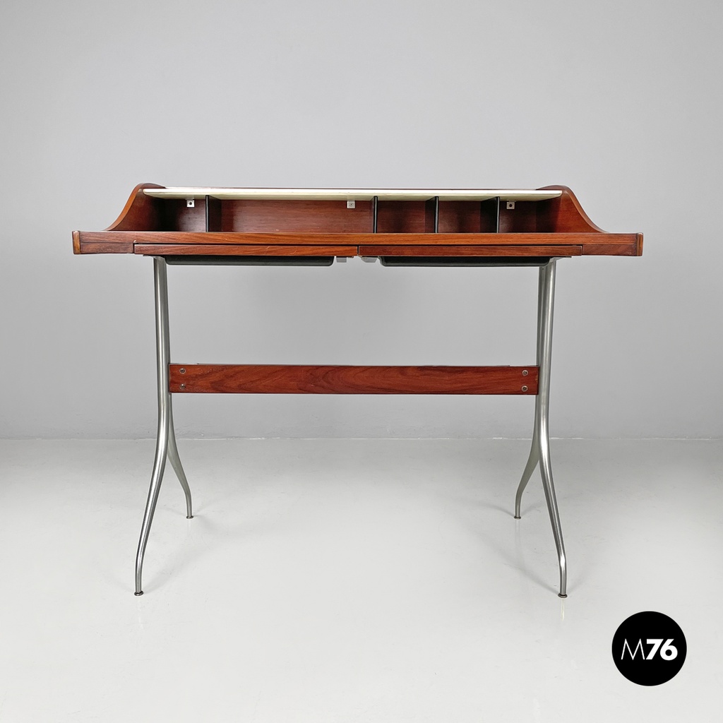 American mid-century modern wood laminate desk George Nelson Herman Miller 1960s