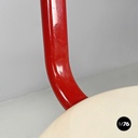 Italian post-modern three legged red and white metal chair with round seat 1980s