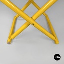 Italian post-modern folding tub chair in yellow wood and beige fabric, 1980s