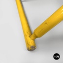 Italian post-modern folding tub chair in yellow wood and beige fabric, 1980s