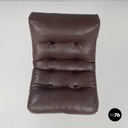 Swedish modern brown faux leather armchairs Pixi Gillis Lundgren for Ikea, 1970s