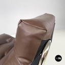 Swedish modern brown faux leather armchairs Pixi Gillis Lundgren for Ikea, 1970s