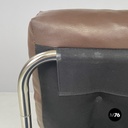 Swedish modern brown faux leather armchairs Pixi Gillis Lundgren for Ikea, 1970s